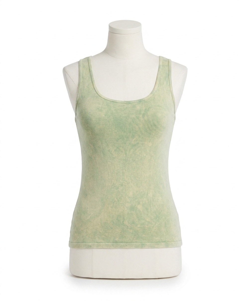 NEW ANGEL APPAREL stone wash tank top in pine